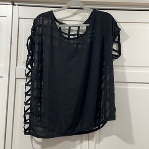 Torrid women’s plus size 0 black top caged open back